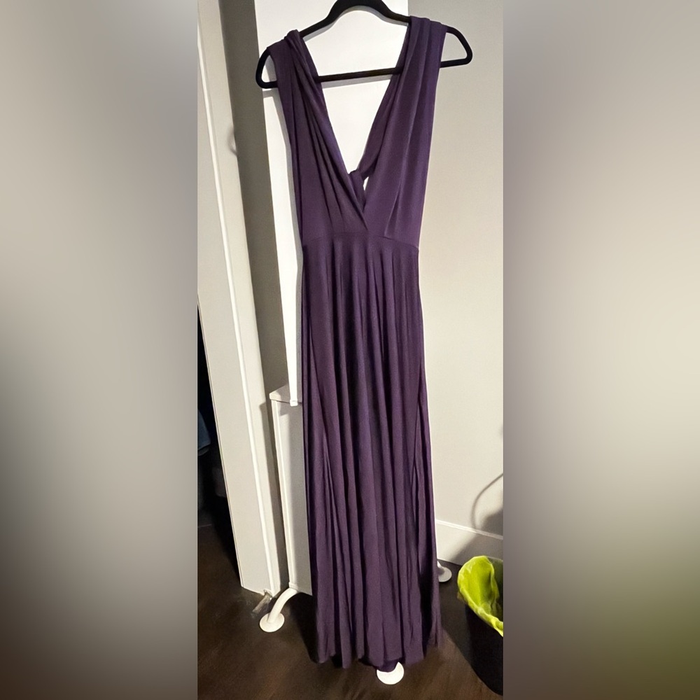 Lulu’s Tricks of the Trade Plum Convertible Maxi Dress size XS